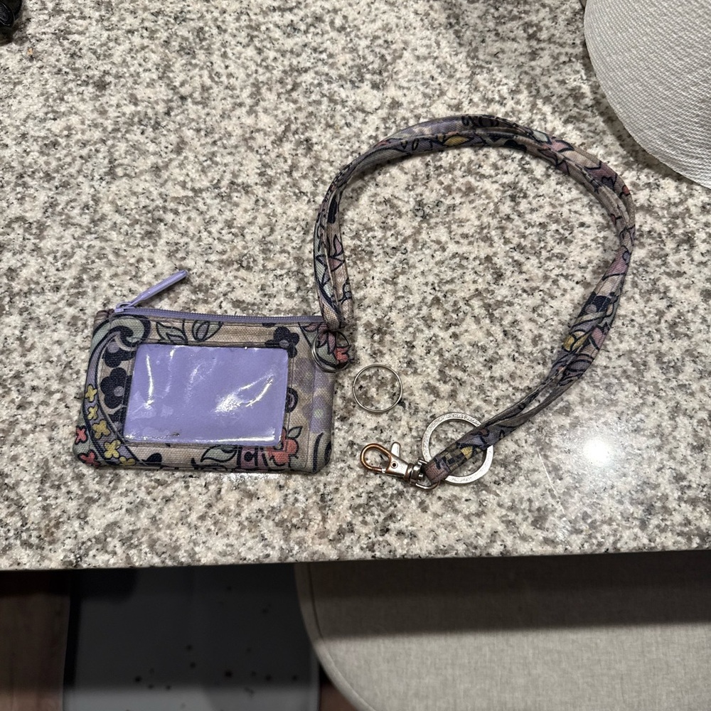 Vera Bradley Floral Lanyard with ID Holder